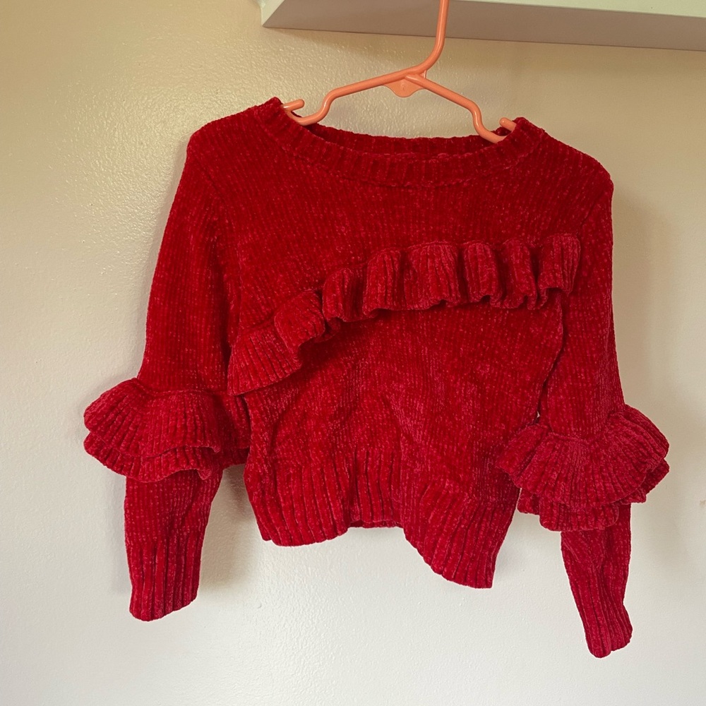 Cat & Jack Red Crew Neck Sweater